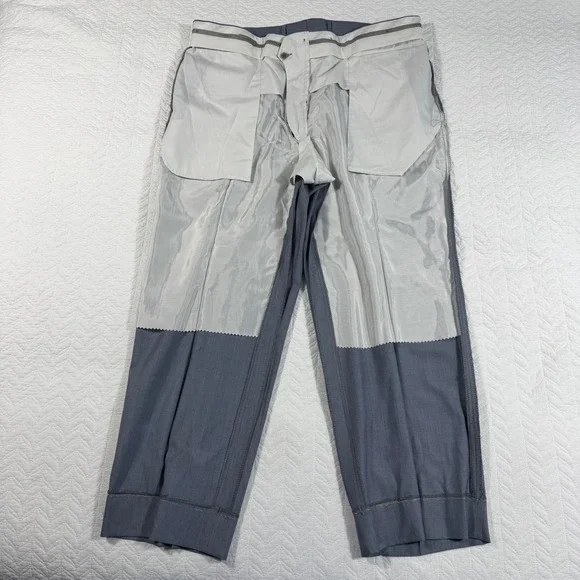 Canali Super 140s Wool Dress Pants Men 38x28 Gray Flat Front Super Fine Tailored